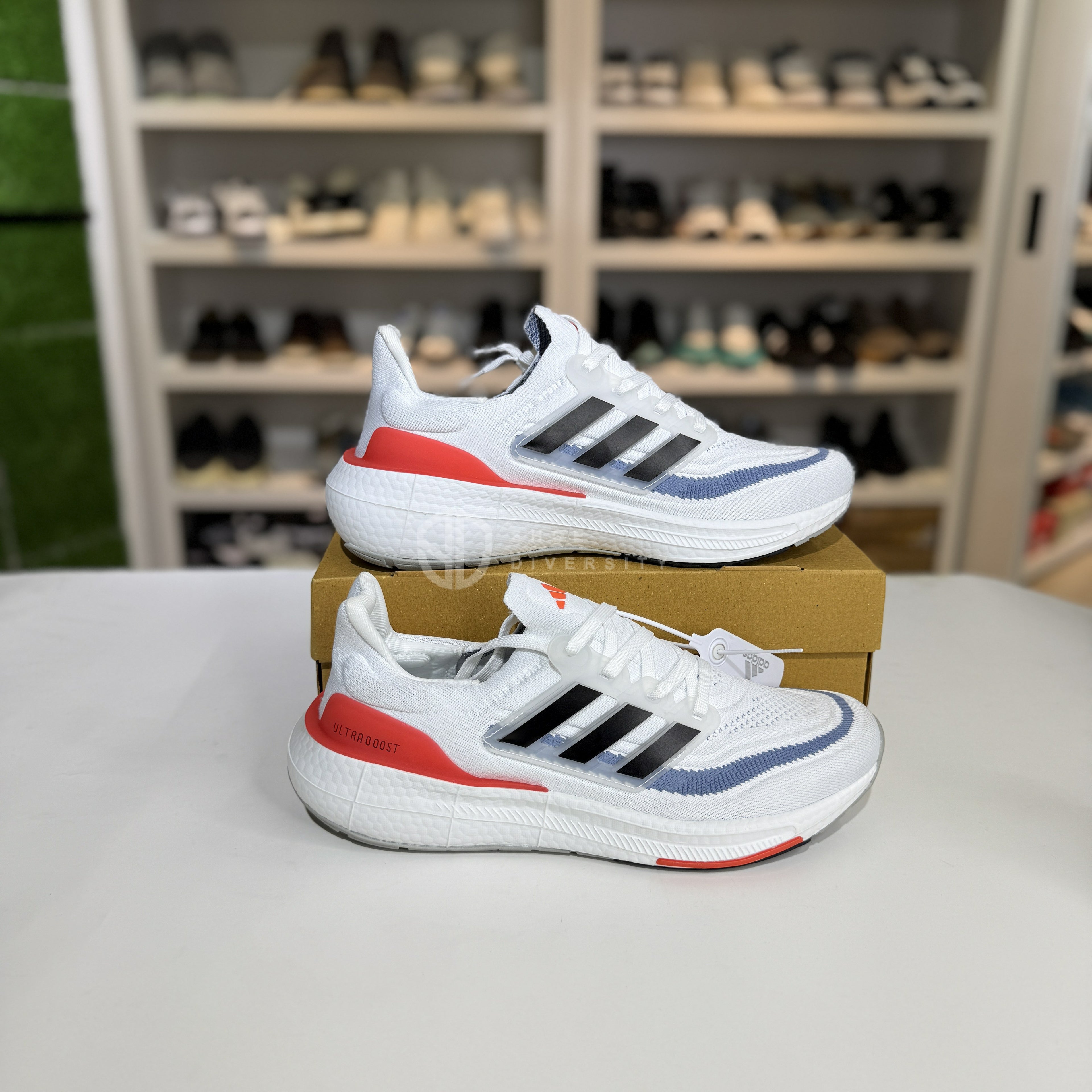 Ultraboost 21 White Red OEM Grade
