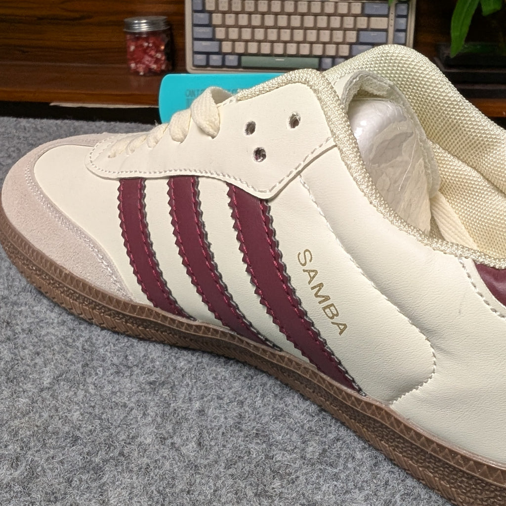 Samba White Maroon OEM Grade