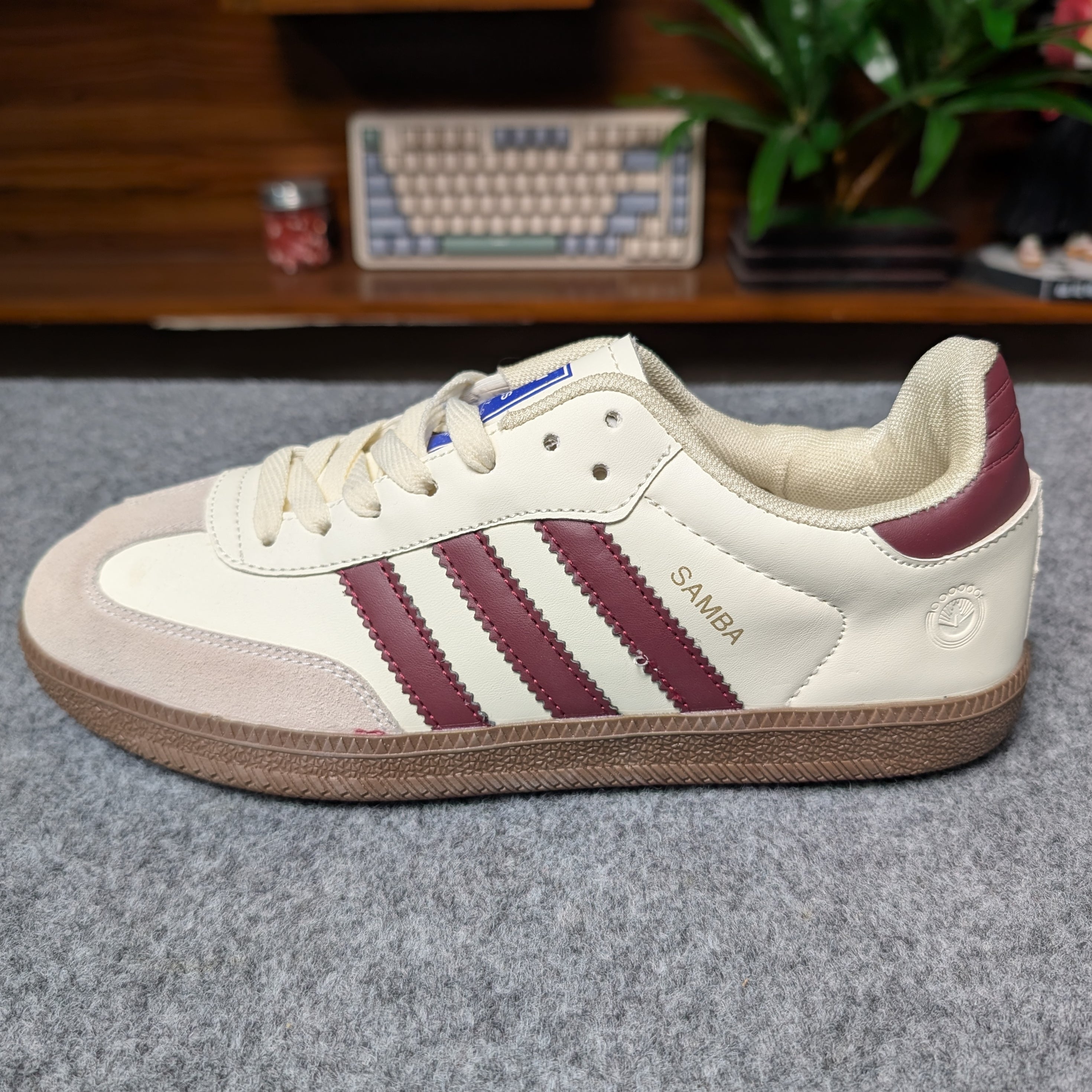 Samba White Maroon OEM Grade