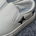 Butterfly Charm White Slip-On Shoes